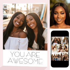 Cartão Chic Happy Birthday 8 Photo Best Friend Modern