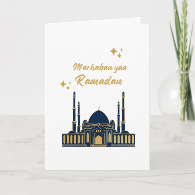 Cartão Chic Moderno Minimal Saudação de Ramadan (Frente)