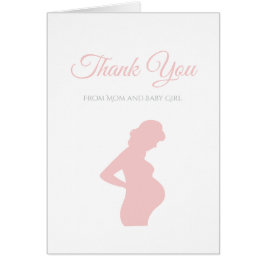 Cartão Chic Obrigado Garota Chá de fraldas Grávida Bump