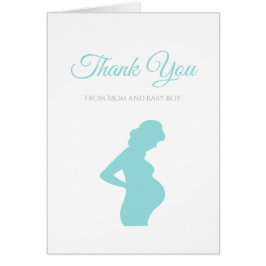Cartão Chic Obrigado Garoto Chá de fraldas Grávida Bump