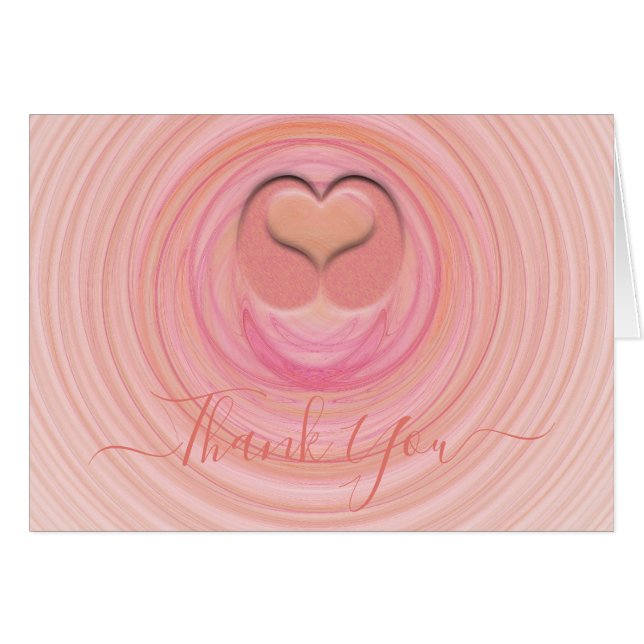 Cartão Chic Pastel Spirals 3D Heart Personalised Dentro (Frente horizontal)