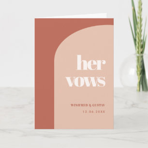 Cartão Chic peach terracotta arca Seus votos de casamento