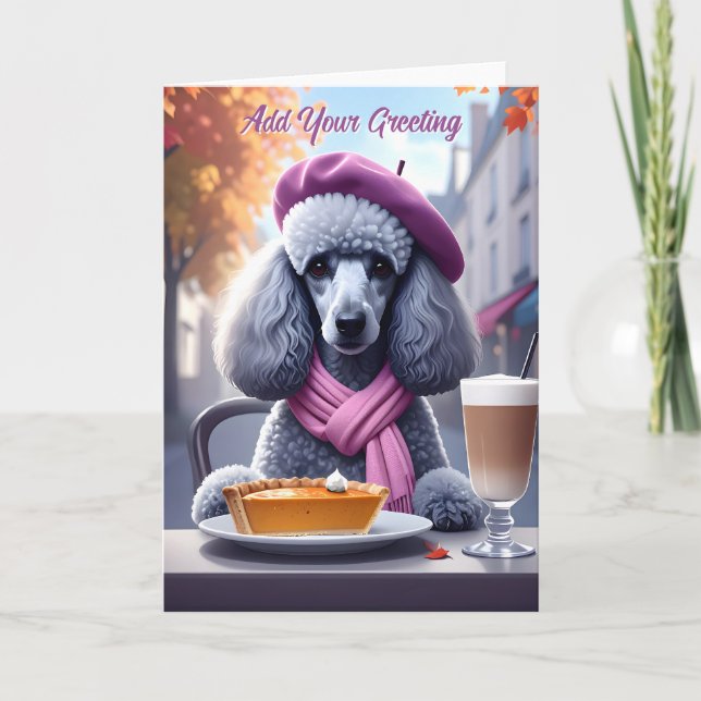 Cartão Chic Poodle (Pie Pumpkin & Pumpkin Spice Latte) (Frente)