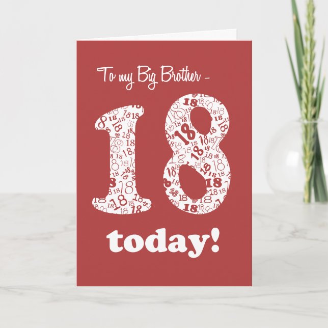 Cartão Chic Red 18th Birthday Card for Big Brother (Frente)