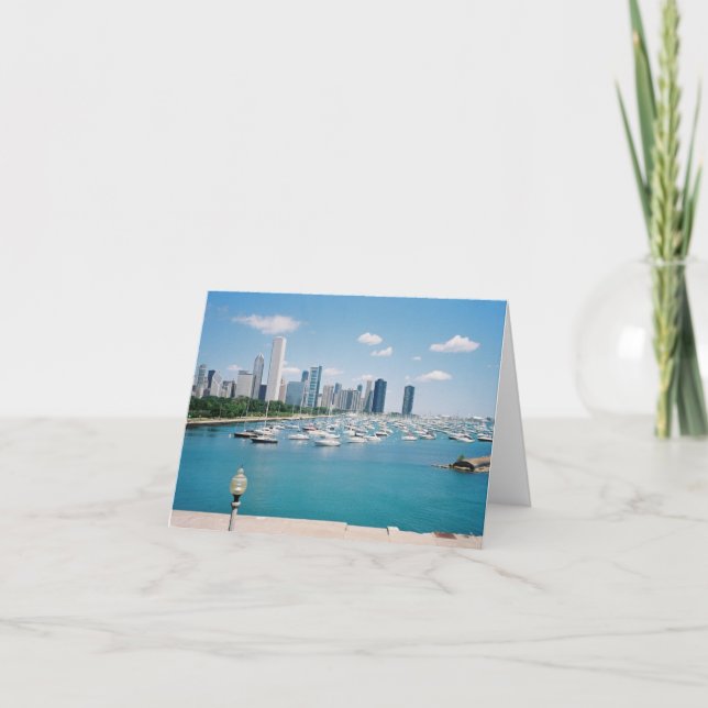 Cartão Chicago Lakefront Skyline Card (Frente)
