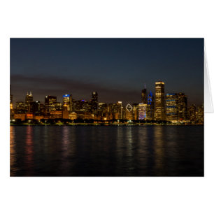 Cartão Chicago Night Cityscape