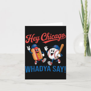 Cartão Chicago O Que Você Diz Piada de Beisebol Hotdog 4