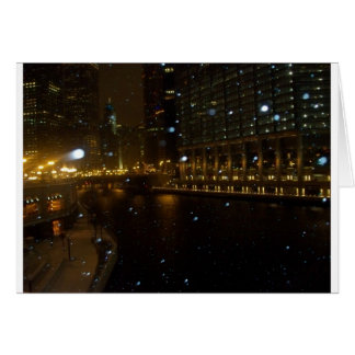 Cartão Chicago River caminhando ao longo da Ave de Michig