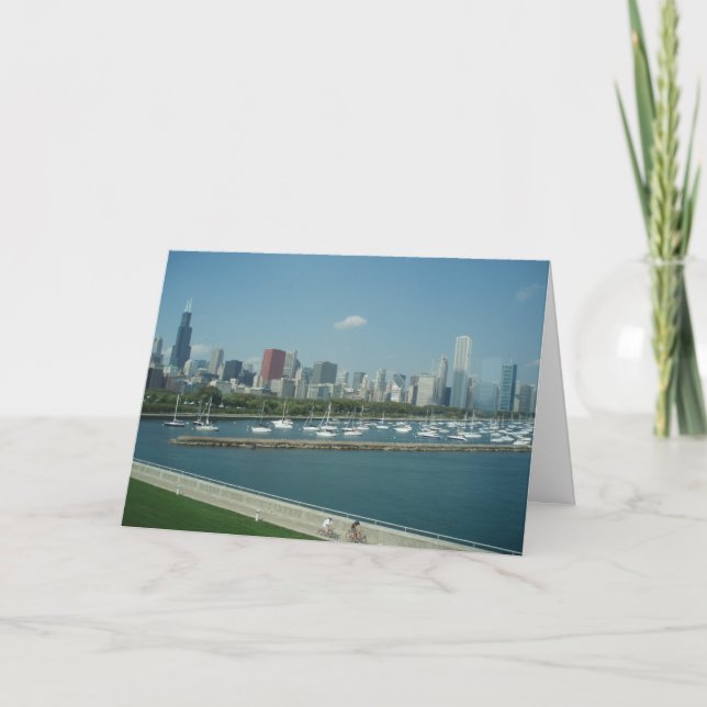 Cartão Chicago Skyline Greeting Card (Frente)