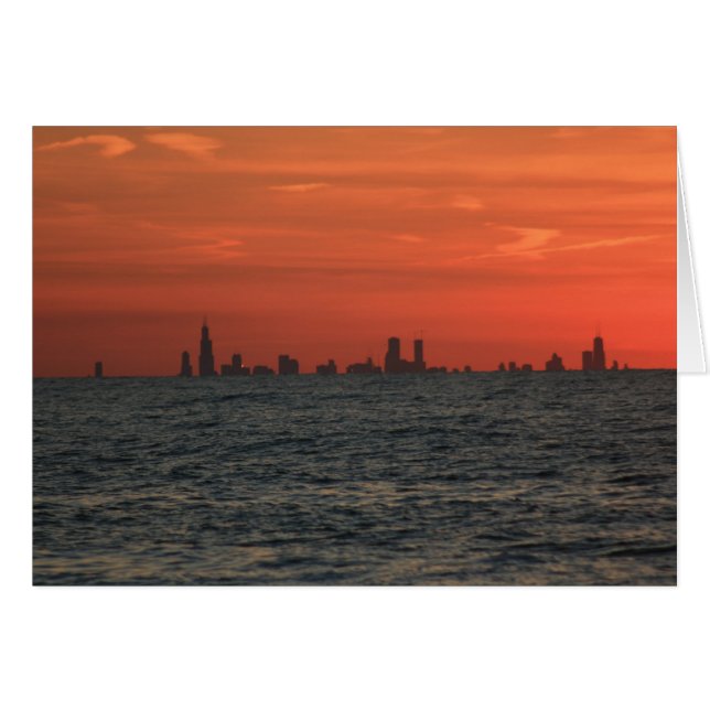 Cartão Chicago Sunset (Frente Horizontal)