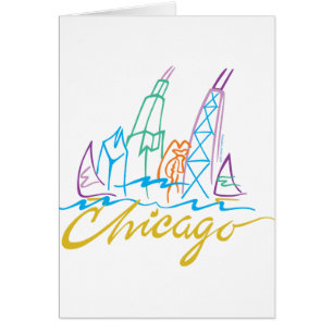 Cartão Chicago Windy City Skyline