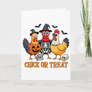 Cartão Chick Or Treat Fantasioso Traje de Galinha de Hall