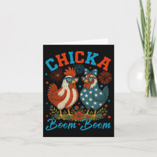 Cartão Chicka Boom Boom Engraçado Galho Patriótico 4º De