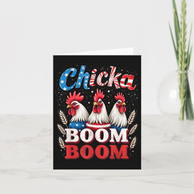 Cartão Chicka Boom Boom Engraçado Galho Patriótico 4º De  (Frente)