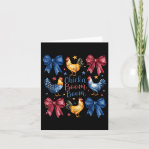 Cartão Chicka Boom Boom Funny American Flag Chicken Graph
