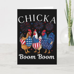 Cartão Chicka Boom Boom Galinha Patriótica Engraçada 4 De