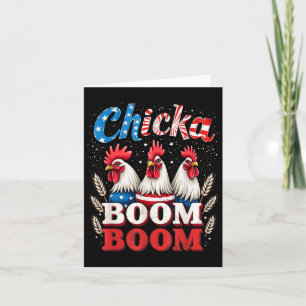 Cartão Chicka Boom Boom Galinha Patriótica Engraçada 4 De
