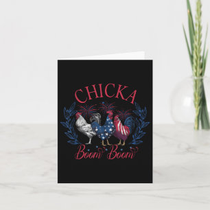 Cartão Chicka Boom Boom Galinha Patriótica Engraçada 4 De