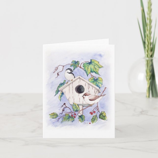 Cartão Chickadee Greeting Card (Blank Inside) (Frente)