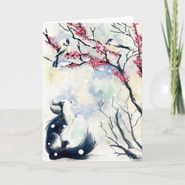 Cartão Chickadee kitten (Frente)