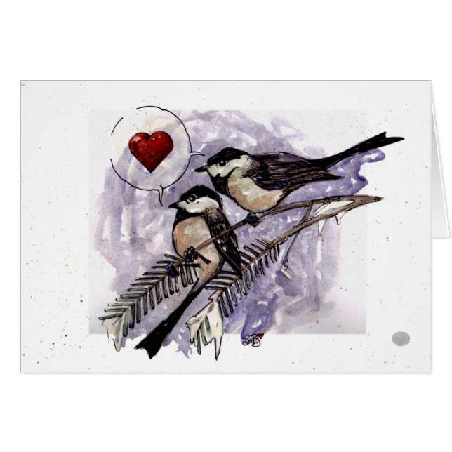 Cartão Chickadees (Frente Horizontal)