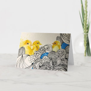 Cartão Chickadees - placa de saudação do dentro do Vazio