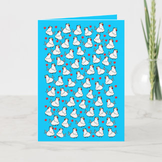 Cartão Chicken Bunch Heart Pattern - Greeting Card