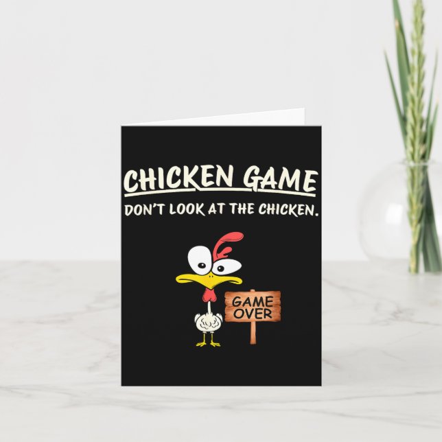 Cartão Chicken Game Don't Look At The Chicken Funny Chick (Frente)