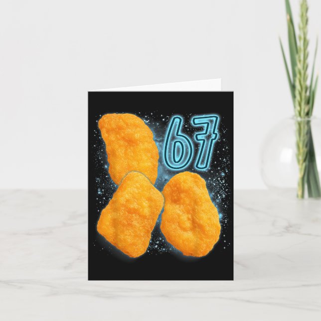 Cartão Chicken Nugget Lover 67 Meme Six Seven Fried Chick (Frente)