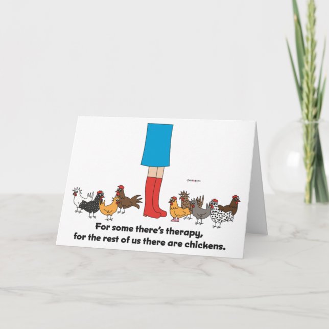 Cartão Chicken Therapy - Greeting Card (Frente)