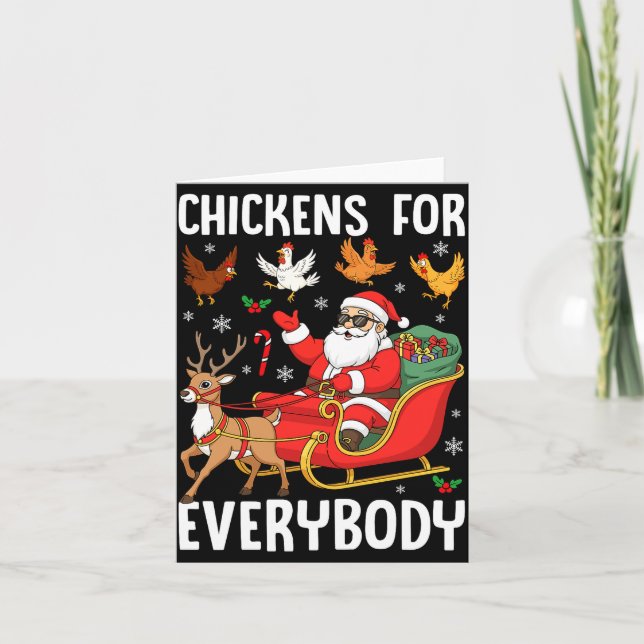 Cartão Chickens For Everybody Santa Chicken Farmer Comfor (Frente)