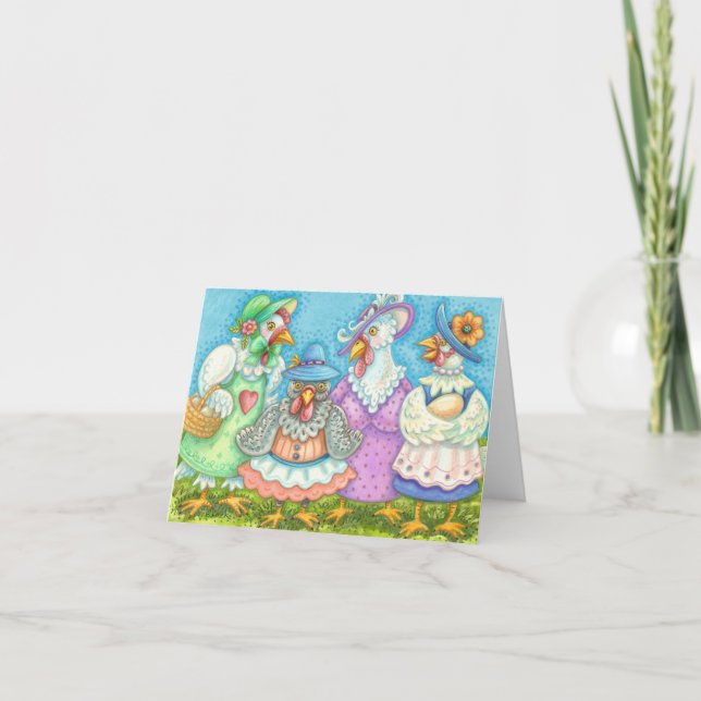 Cartão CHICKEN'S HEN PARTY NOTE CARD Blank (Frente)