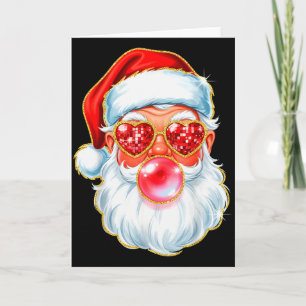 Cartão Chiclete de Bolha do Papai Noel Fofo Para Mulheres