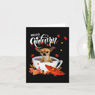 Cartão Chihuahua Autumn Dog E Café Queda Ação De Graças