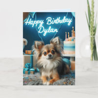 Chihuahua Birthday Card Feliz Aniversário Dylan