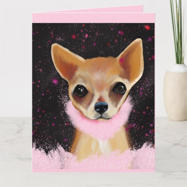 Cartão Chihuahua Bling      (Frente)