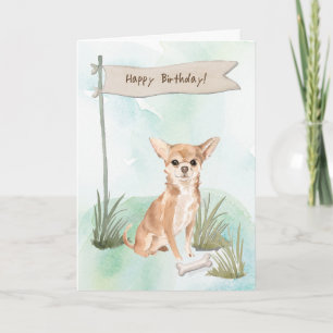 Cartão Chihuahua Cachorro Sob Sinal De Aniversário