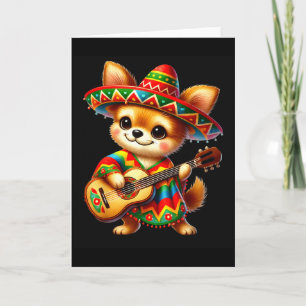 Cartão Chihuahua Chapéu Guitarra Cinco De Maio Mexicano K
