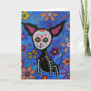 Cartão Chihuahua Dia de los Muertos