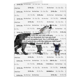 Cartão Chihuahua do urro do lobo - não tema - preto da fé