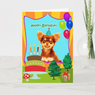 Cartão Chihuahua Dog Birthday