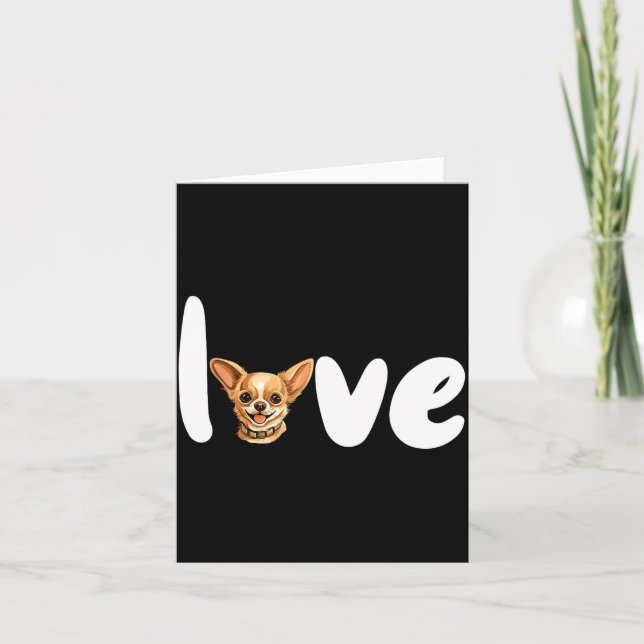 Cartão Chihuahua Dog Love For Valentine's Day  (Frente)