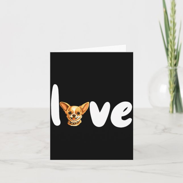 Cartão Chihuahua Dog Love For Valentines Day  (Frente)