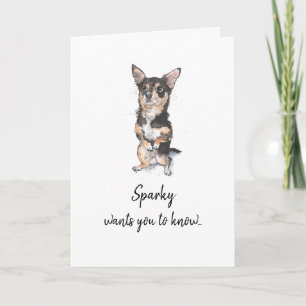 Cartão Chihuahua preto e marrom personalizado Dia dos Pai