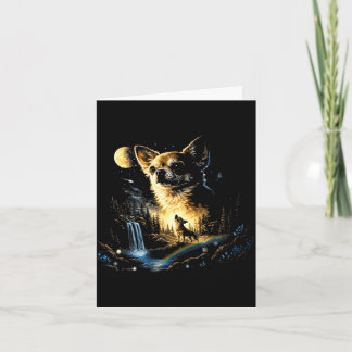 Cartão Chihuahua uivando para a lua vintage engraçado