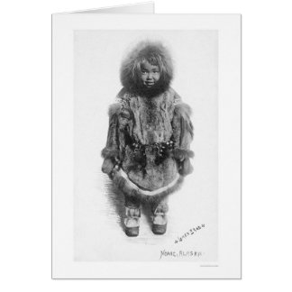 Cartão Child In fur Nome Alaska 1920