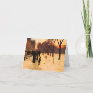 Cartão Childe Hassam - Boston no crepúsculo cotidiano