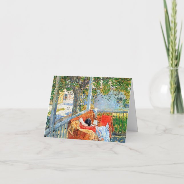 Cartão Childe Hassam - Couch e Veranda no Cos Cob (Frente)