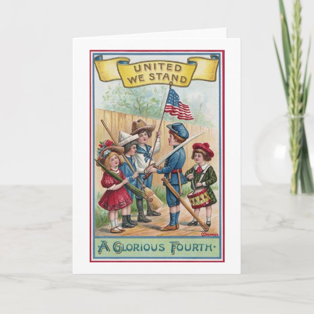 Cartão Children Celebrate the Fourth (Frente)