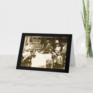 Cartão Children Licking Ice Blocks in New York City 1912